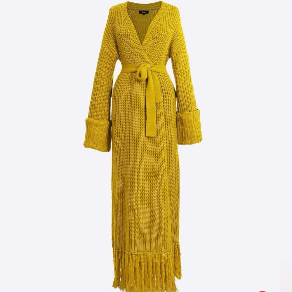 Maya Knit Cardigan Dress (Hanifa - Mustard)